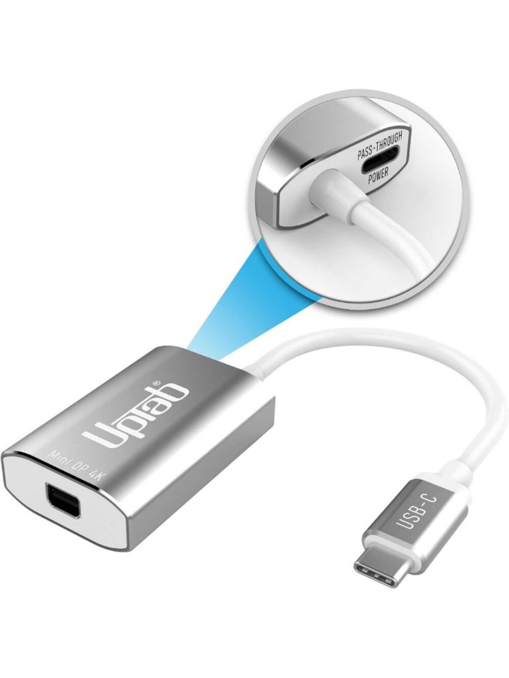 4K 60Hz USB-C to Mini DisplayPort Adapter, High-Speed Power Port Connector